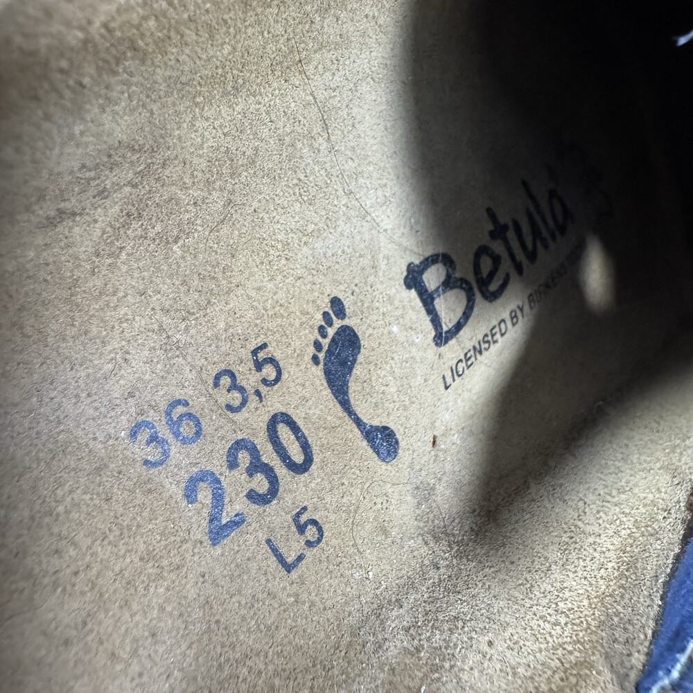 Betula by Birkenstock Floral Embroidered Canvas Clogs Mules Navy EU 36 W 5 - Picture 13 of 13